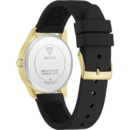 Guess Roxy zegarek damski złoty na czarnym pasku GW0942L2