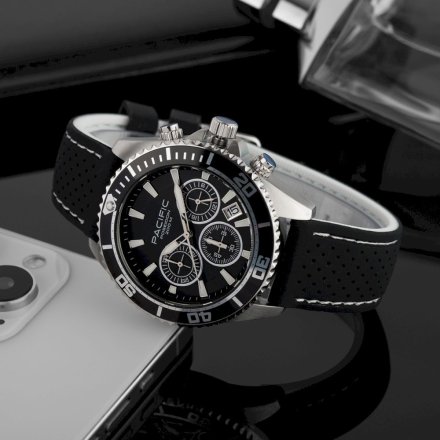 Pacific Poseidon SMPA-2004-01 czarny męski zegarek chronograf 200M