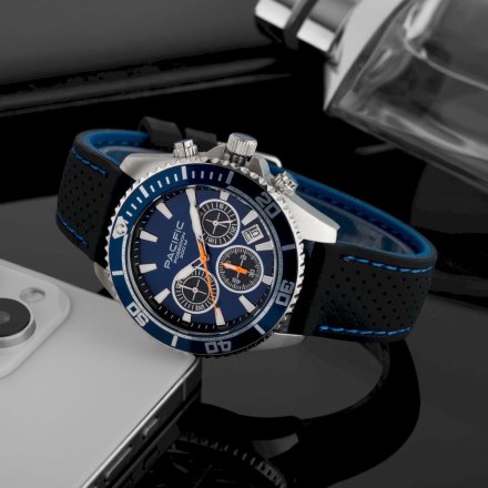 Pacific Poseidon SMPA-2004-02 granatowy męski zegarek chronograf 200M