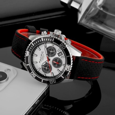 Pacific Poseidon SMPA-2004-03 srebrny męski zegarek chronograf 200M