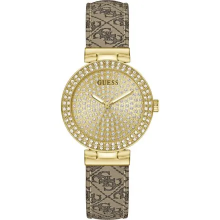 Guess Ivy zegarek damski złoty z kryształkami na pasku GW0943L2
