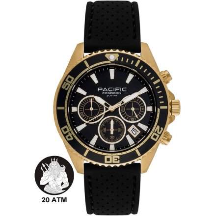 Pacific Poseidon SMPA-2004-04 złoty męski zegarek chronograf 200M