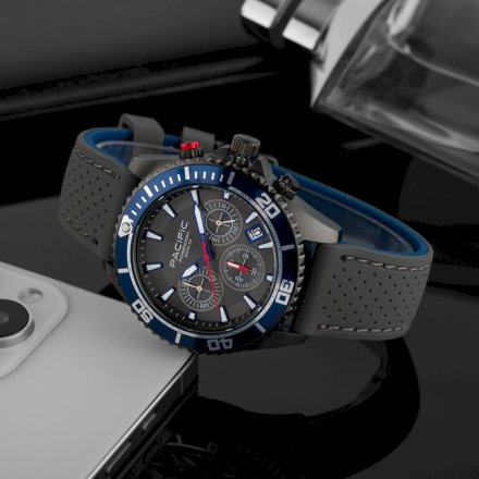 Pacific Poseidon SMPA-2004-05 szary męski zegarek chronograf 200M