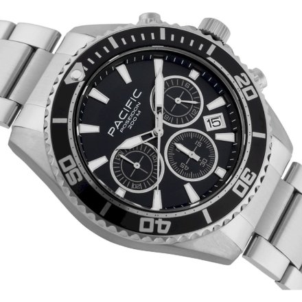 Pacific Poseidon SMPB-2004-01 czarny męski zegarek na bransolecie chronograf 200M