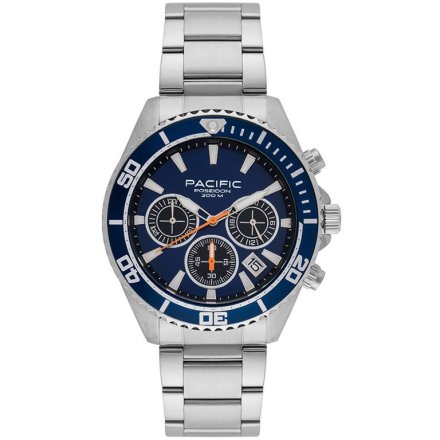 Pacific Poseidon SMPB-2004-02 niebieski męski zegarek na bransolecie chronograf 200M