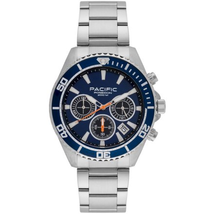 Pacific Poseidon SMPB-2004-02 niebieski męski zegarek na bransolecie chronograf 200M