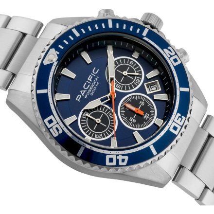 Pacific Poseidon SMPB-2004-02 niebieski męski zegarek na bransolecie chronograf 200M