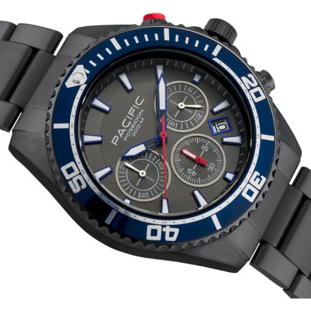 Pacific Poseidon SMPB-2004-05 szary męski zegarek na bransolecie chronograf 200M