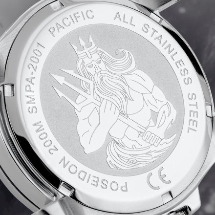 Pacific Poseidon SMPB-2004-05 szary męski zegarek na bransolecie chronograf 200M