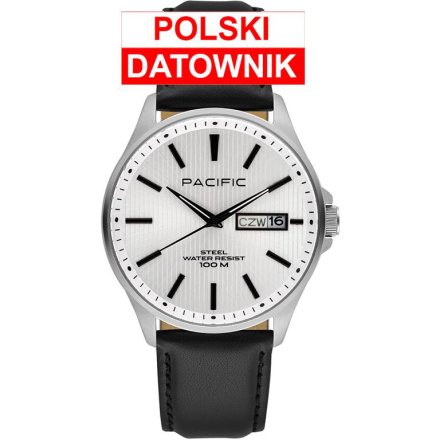 Pacific SMA-1075D-01 elegancki męski zegarek z polskim datownikiem i wodoszczelnością 100M