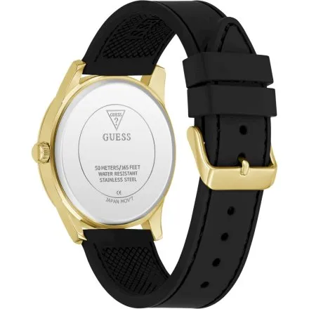 Guess Clark złoty zegarek męski z czarnym paskiem GW0957G2 