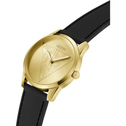 Guess Clark złoty zegarek męski z czarnym paskiem GW0957G2 