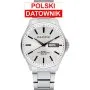 Pacific SMB-1075D-01 srebrny męski zegarek z polskim datownikiem i wodoszczelnością 100M