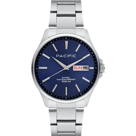 Pacific SMB-1075D-03 niebieski męski zegarek z polskim datownikiem i wodoszczelnością 100M