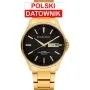Pacific SMB-1075D-07 złoty męski zegarek z polskim datownikiem i wodoszczelnością 100M
