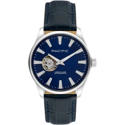 Pacific SAMA-1702-02 Automat granatowy męski zegarek open heart