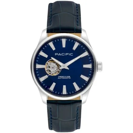 Pacific SAMA-1702-02 Automat granatowy męski zegarek open heart