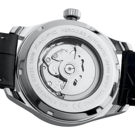 Pacific SAMA-1702-01 Automat na bransolecie srebrny męski zegarek open heart