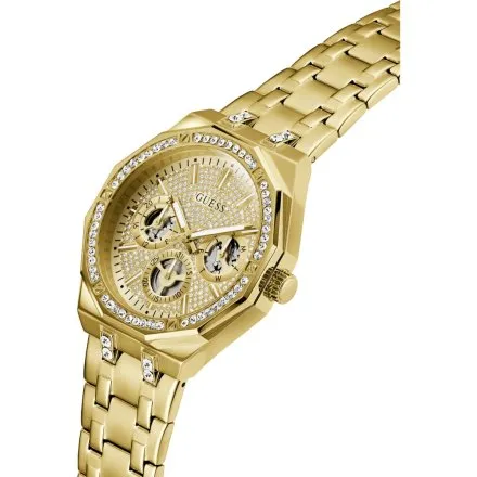 Guess Kryptonite złoty zegarek męski z kryształkami multidata GW0960G2