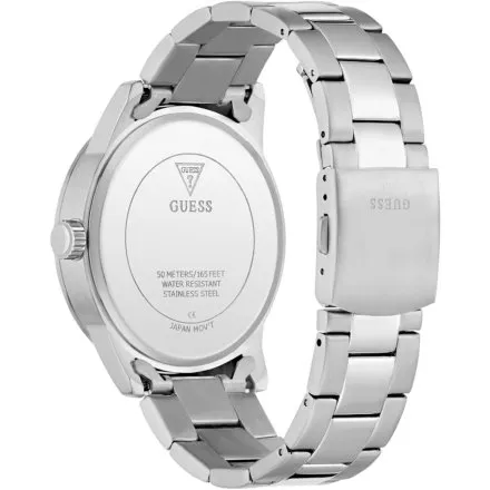 Guess Trey srebrny zegarek męski srebrna tarcza multidata GW0963G 