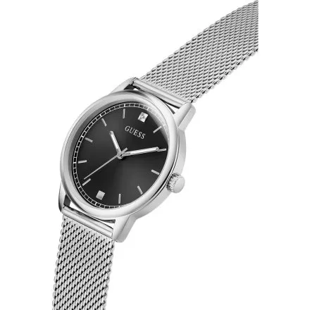 Guess Chandler zegarek męski srebrny czarna tarcza GW0974G1