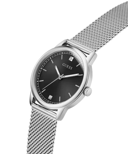 Guess Chandler zegarek męski srebrny czarna tarcza GW0974G1