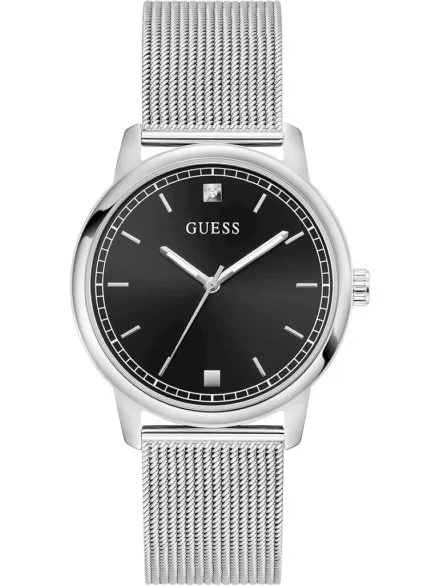Guess Chandler zegarek męski srebrny czarna tarcza GW0974G1