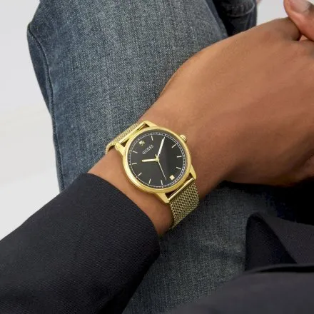 Guess Chandler zegarek męski złoty czarna tarcza GW0974G2