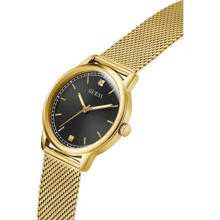 Guess Chandler zegarek męski złoty czarna tarcza GW0974G2