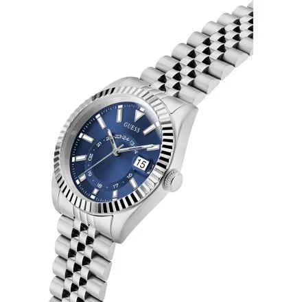 Guess Jaden zegarek męski srebrny granatowa tarcza datownik GW0977G1