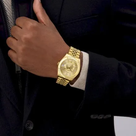 Guess Jaden zegarek męski złoty z funkcją datownika GW0977G2