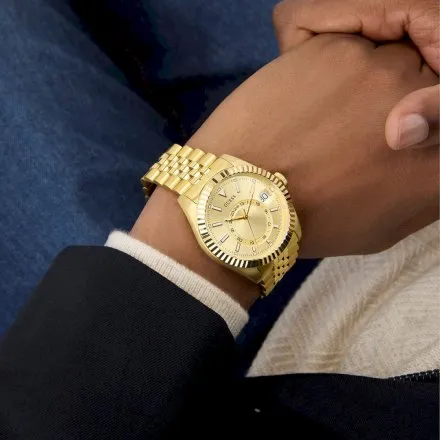 Guess Jaden zegarek męski złoty z funkcją datownika GW0977G2