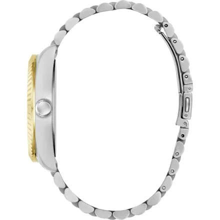 Guess Jaden zegarek męski srebrno-złoty zielona tarcza datownik GW0977G4