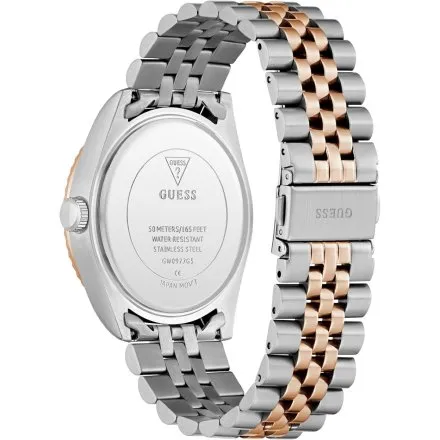 Guess Jaden zegarek męski srebrno-różowozłoty granatowa tarcza datownik GW0977G5