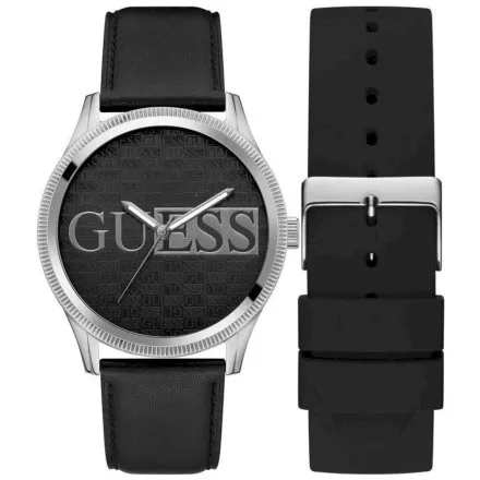 Guess Ore zegarek męski srebrny ZESTAW DWA PASKI GW0981G1 