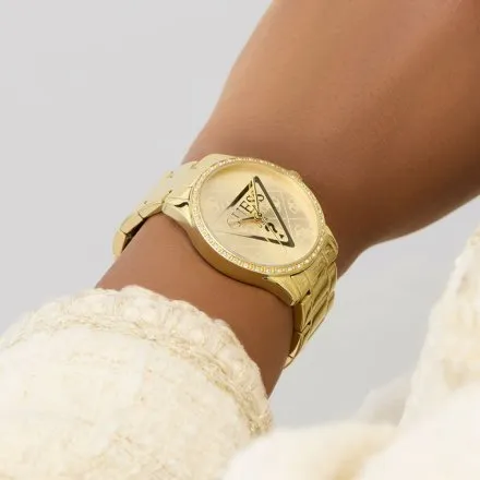 Guess Roxy złoty zegarek damski na bransolecie GW0987L2