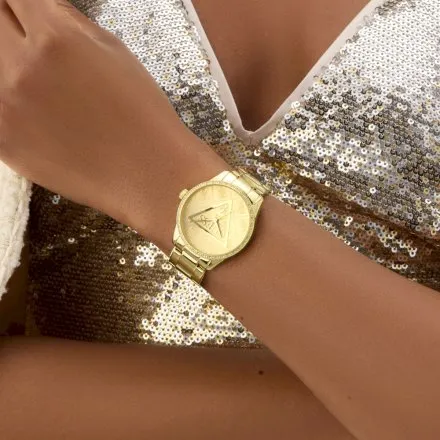 Guess Roxy złoty zegarek damski na bransolecie GW0987L2