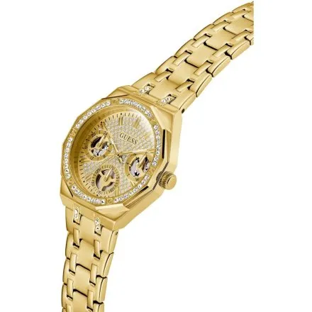 Guess Quinn złoty zegarek damski z kryształkami GW0988L2