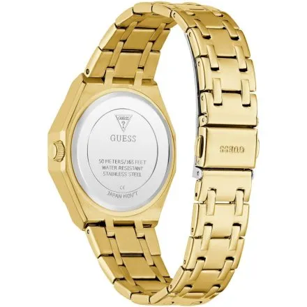Guess Quinn złoty zegarek damski z kryształkami GW0988L2
