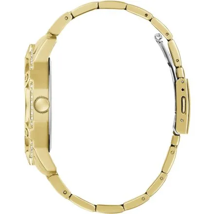 Guess Regal złoty zegarek męski z kryształkami multidata GW0990G2