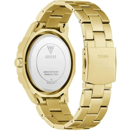 Guess Regal złoty zegarek męski z kryształkami multidata GW0990G2
