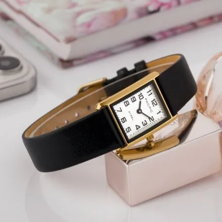 Zegarek damski złoto-czarny Pacific SLA-1604-02A klasyczny prostokątny