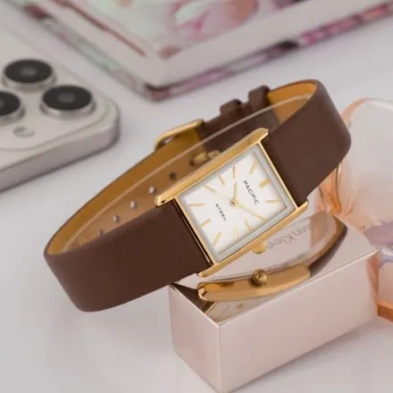 Zegarek damski złoto-brązowy Pacific SLA-1604-05A klasyczny prostokątny