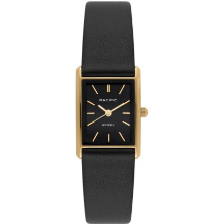 Zegarek damski złoto-czarny Pacific SLA-1604-07A klasyczny prostokątny