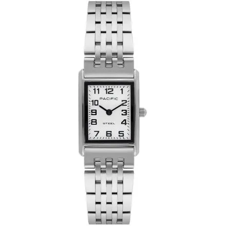 Zegarek damski srebrny Pacific SLB-1604-01 klasyczny prostokątny na bransolecie