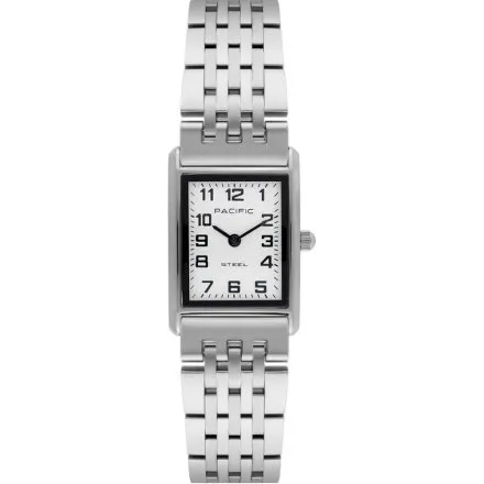 Zegarek damski srebrny Pacific SLB-1604-01 klasyczny prostokątny na bransolecie