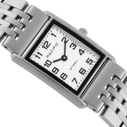 Zegarek damski srebrny Pacific SLB-1604-01 klasyczny prostokątny na bransolecie