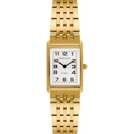Zegarek damski złoty Pacific SLB-1604-03 klasyczny prostokątny na bransolecie