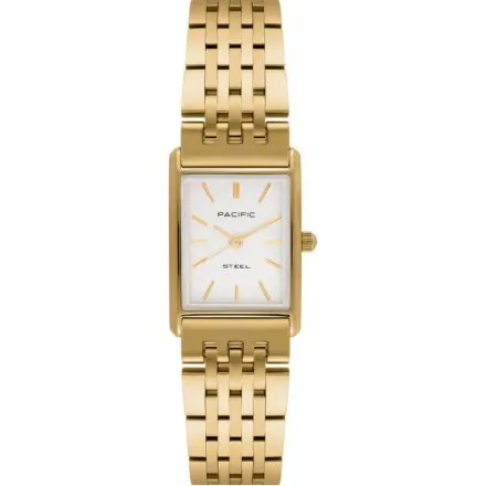 Zegarek damski złoty Pacific SLB-1604-05 klasyczny prostokątny na bransolecie