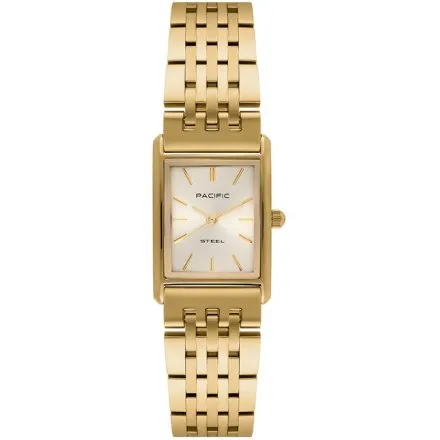 Zegarek damski złoty Pacific SLB-1604-06 klasyczny prostokątny na bransolecie